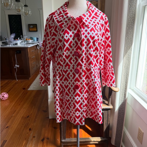 Eden Court Jackets & Blazers - Eden Court Red Geometric Jacket